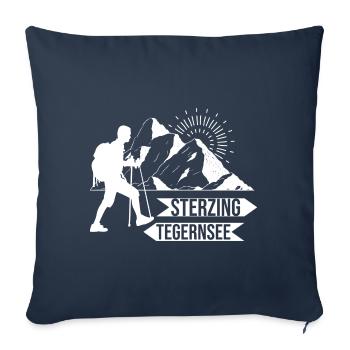 Transalp Alpenüberquerung Tegernsee Sterzing - Sofakissenbezug 45 x 45 cm - Navy - Vorne