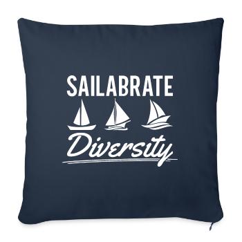 Lustiger Segelboot Spruch für den Bootkapitän - Sofakissenbezug 45 x 45 cm - Navy - Vorne