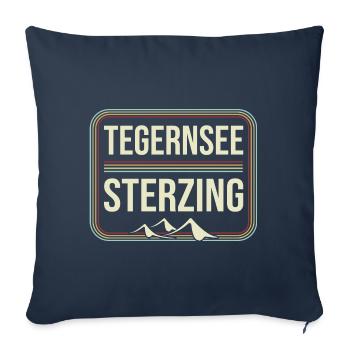 Traversée des Alpes Tegernsee Sterzing - Housse de coussin décorative 45 x 45 cm - bleu marine - Devant