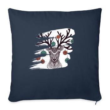 Christmas Deer Christmas Day Abstract Art Work - Sofa pillowcase 17,3'' x 17,3'' (45 x 45 cm) - navy - Front