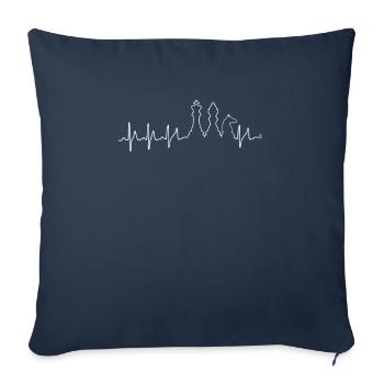 Joueur d'échecs Heartbeat Jeu d'échecs - Housse de coussin décorative 45 x 45 cm - bleu marine - Devant