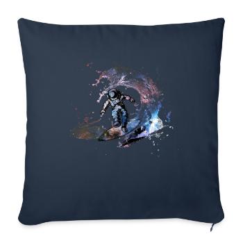Outer Space Galaxy Nebula Astronaut Surfer Surfing - Sofa pillowcase 17,3'' x 17,3'' (45 x 45 cm) - navy - Front