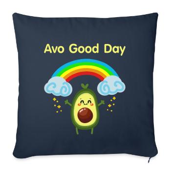 Bon jour d'avocat - cadeau végétalien doux d'avocat - Housse de coussin décorative 45 x 45 cm - bleu marine - Devant
