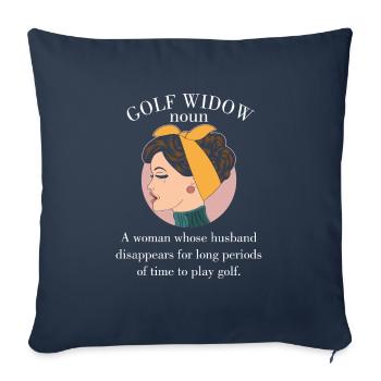 Épouse mari golfeur cadeau drôle golf veuve - Housse de coussin décorative 45 x 45 cm - bleu marine - Devant