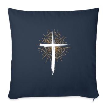 Dieu prédicateur Jésus foi chrétienne christianisme - Housse de coussin décorative 45 x 45 cm - bleu marine - Devant