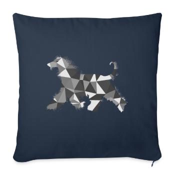 Lévrier afghan polygone - Housse de coussin décorative 45 x 45 cm - bleu marine - Devant