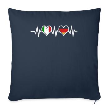 Allemagne Italie italienne et italienne - Housse de coussin décorative 45 x 45 cm - bleu marine - Devant