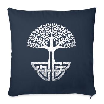 Celtic Tree of Life, Runes Irish Tree Gaelic - Sofa pillowcase 17,3'' x 17,3'' (45 x 45 cm) - navy - Front