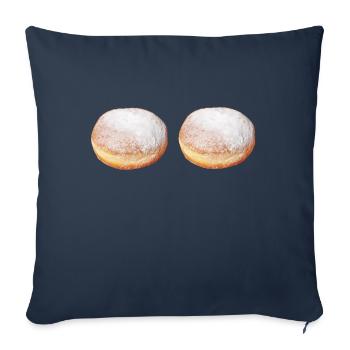 Krapfen Brüste - Lustiges Faschingskostüm Berliner - Sofakissenbezug 45 x 45 cm - Navy - Vorne