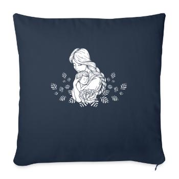 Cadeau de fête des mères belle mère et bébé - Housse de coussin décorative 45 x 45 cm - bleu marine - Devant