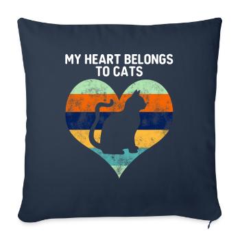 Cat valentine's day cat lover - Sofa pillowcase 17,3'' x 17,3'' (45 x 45 cm) - navy - Front