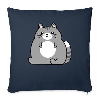Dicke Katze Katzenliebhaber fette Katzen - Sofakissenbezug 45 x 45 cm - Navy - Vorne