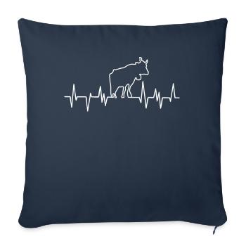 Heartbeat cow Alps Bavaria - Sofa pillowcase 17,3'' x 17,3'' (45 x 45 cm) - navy - Front