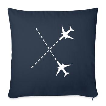 Avion pilote de drone avion cadeau - Housse de coussin décorative 45 x 45 cm - bleu marine - Devant