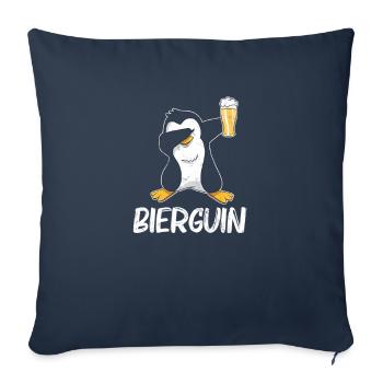 Pinguin Bier Biertrinker - Sofakissenbezug 45 x 45 cm - Navy - Vorne