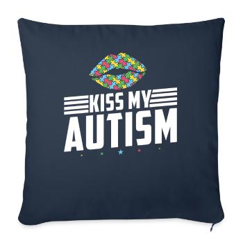 Kiss My Autism Awareness Autism Superhero - Sofa pillowcase 17,3'' x 17,3'' (45 x 45 cm) - navy - Front