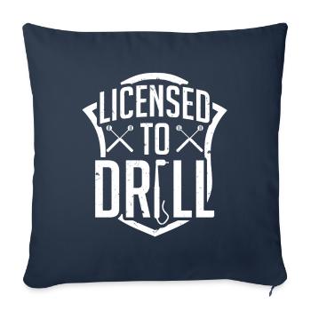 License Drill Funny Dentist Dental Assistant Teeth - Sofa pillowcase 17,3'' x 17,3'' (45 x 45 cm) - navy - Front