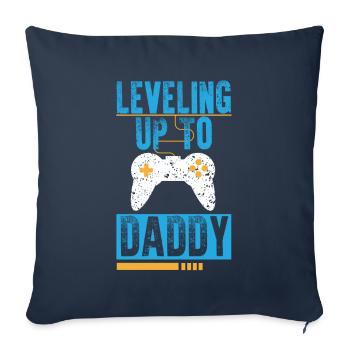 Monter de niveau jusqu'à papa, je vais devenir papa - Housse de coussin décorative 45 x 45 cm - bleu marine - Devant