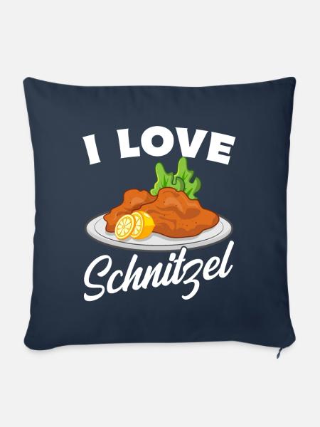 I love Schnitzel - Sofakissenbezug 45 x 45 cm - Navy