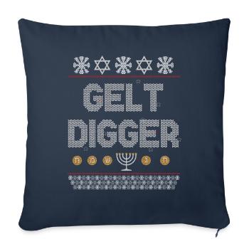 Funny Gelt Digger Chanukah Hanukkah Gold Digger Gi - Sofa pillowcase 17,3'' x 17,3'' (45 x 45 cm) - navy - Front