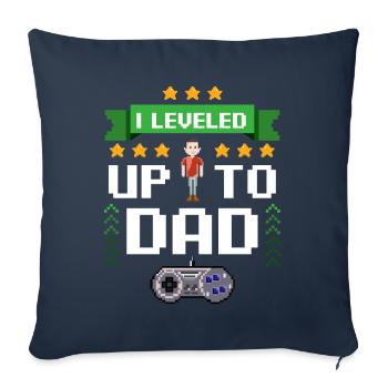 Papa Grossesse Gamer Cadeaux Drôle Volonté - Housse de coussin décorative 45 x 45 cm - bleu marine - Devant