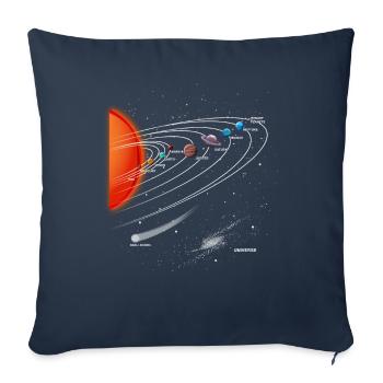 Solar system planets Milky Way astronomy - Sofa pillowcase 17,3'' x 17,3'' (45 x 45 cm) - navy - Front