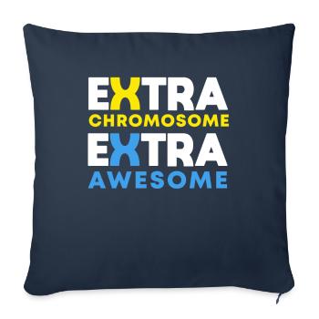 Extra Chromosomes Extra Awesome Down Syndrome Aware - Sofa pillowcase 17,3'' x 17,3'' (45 x 45 cm) - navy - Front