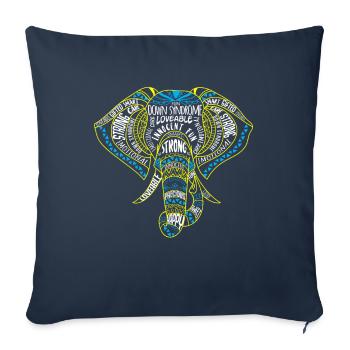 Down Syndrome Elephant Awareness Special Education - Sofa pillowcase 17,3'' x 17,3'' (45 x 45 cm) - navy - Front