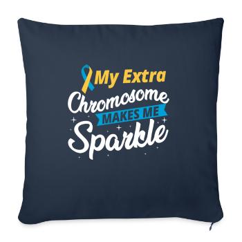 My Extra Chromosome Down Syndrome Awareness Sped T - Sofa pillowcase 17,3'' x 17,3'' (45 x 45 cm) - navy - Front
