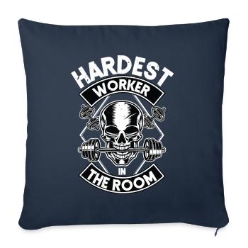 Hardest worker in the room - Sofa pillowcase 17,3'' x 17,3'' (45 x 45 cm) - navy - Front