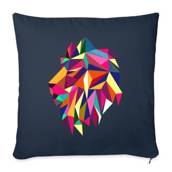 Trendy Löwe geometrisches afrikanisches Tier - Sofakissenbezug 45 x 45 cm - Navy - Vorne