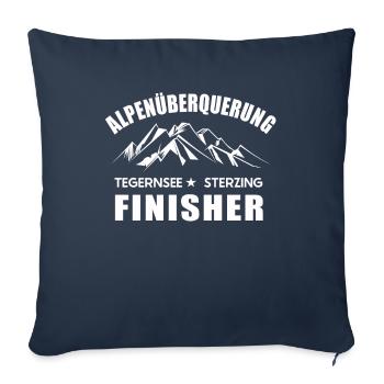 Alpenüberquerung Tegernsee Sterzing Finisher - Sofakissenbezug 45 x 45 cm - Navy - Vorne