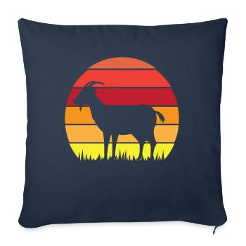 Vie de chèvre au coucher du soleil vintage rétro - Housse de coussin décorative 45 x 45 cm - bleu marine - Devant