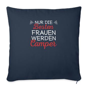 Wohnmobil witziges Camping Motiv Camper Sprüche - Sofakissenbezug 45 x 45 cm - Navy - Vorne