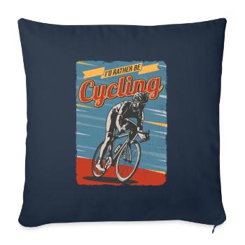 I'd rather be Cycling - Sofa pillowcase 17,3'' x 17,3'' (45 x 45 cm) - navy - Front