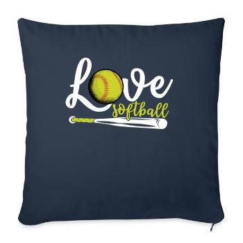 I Love Softball, Softball - Sofa pillowcase 17,3'' x 17,3'' (45 x 45 cm) - navy - Front