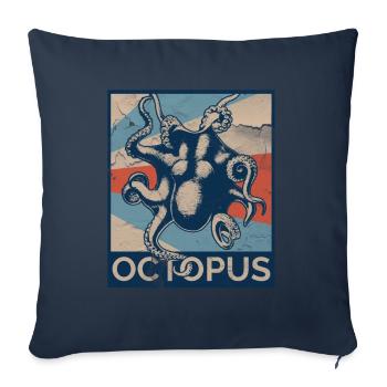 Pieuvres - Housse de coussin décorative 45 x 45 cm - bleu marine - Devant