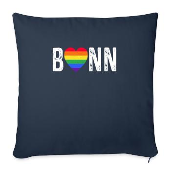LGBT Bonn Gay Pride Equality Ally CSD Regenbogen - Sofakissenbezug 45 x 45 cm - Navy - Vorne