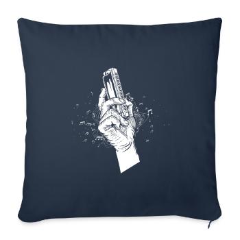 Harmonica Blues Mouth Organ Acoustic Instrument - Sofa pillowcase 17,3'' x 17,3'' (45 x 45 cm) - navy - Front