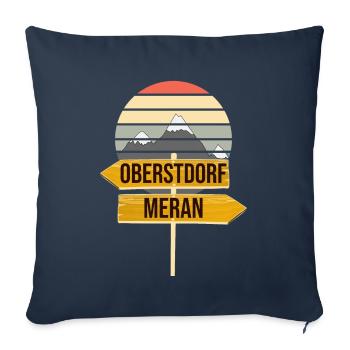 Transalp AAlpenüberquerung E5 Oberstdorf Meran - Sofakissenbezug 45 x 45 cm - Navy - Vorne