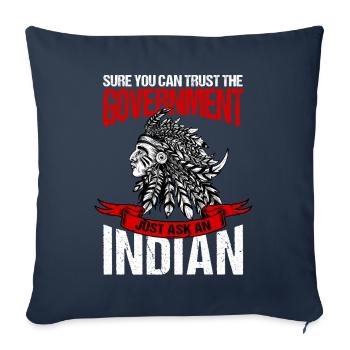Faites confiance au gouvernement - Housse de coussin décorative 45 x 45 cm - bleu marine - Devant