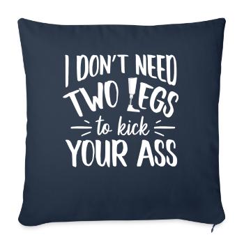 Jambe Amputée Drôle d’humour - Housse de coussin décorative 45 x 45 cm - bleu marine - Devant