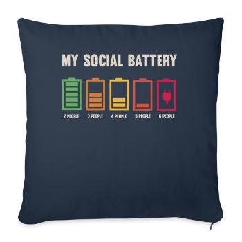 Ma batterie sociale est faible - Housse de coussin décorative 45 x 45 cm - bleu marine - Devant