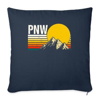PNW Pacifique Nord-Ouest Bigfoot - Housse de coussin décorative 45 x 45 cm - bleu marine - Devant