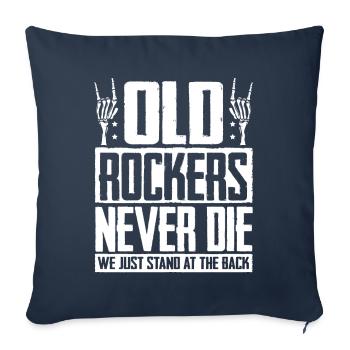 Old rockers never die, we just stand in the back - Sofa pillowcase 17,3'' x 17,3'' (45 x 45 cm) - navy - Front