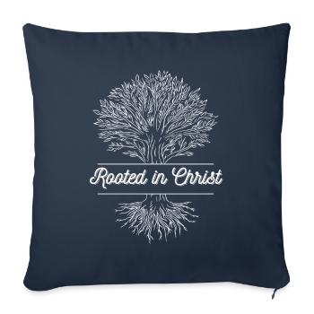 Rooted in Christ, Religious Christian - Sofa pillowcase 17,3'' x 17,3'' (45 x 45 cm) - navy - Front