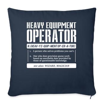 Excavator driver - Sofa pillowcase 17,3'' x 17,3'' (45 x 45 cm) - navy - Front
