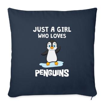 Penguins Only A Girl Who Loves Penguins - Sofa pillowcase 17,3'' x 17,3'' (45 x 45 cm) - navy - Front