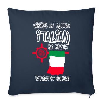 Viking par le sang Italien de naissance - Housse de coussin décorative 45 x 45 cm - bleu marine - Devant