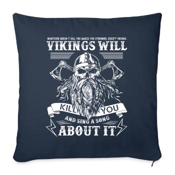 Wikinger Wikinger Nordmythologie - NORSE - Sofakissenbezug 45 x 45 cm - Navy - Vorne